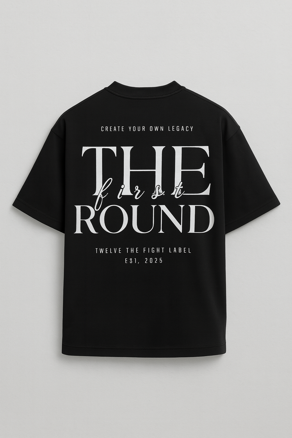 The first round - oversized black tee