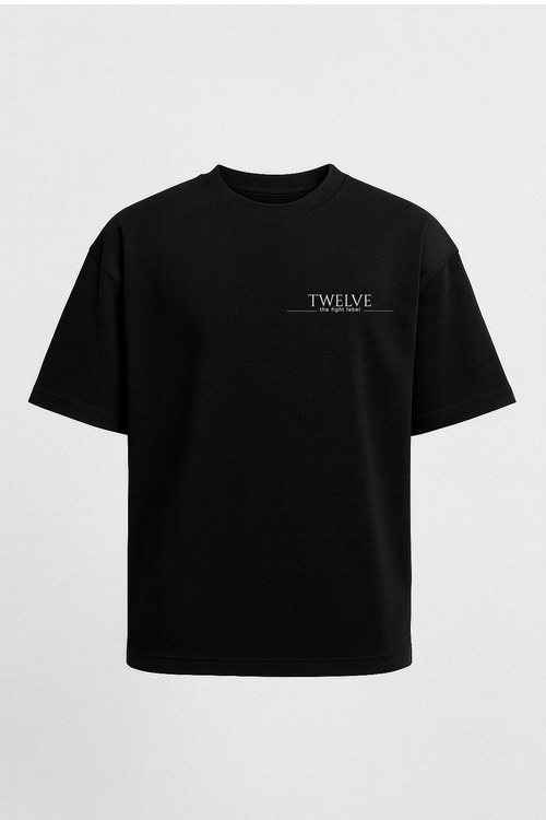 The first round - oversized black tee